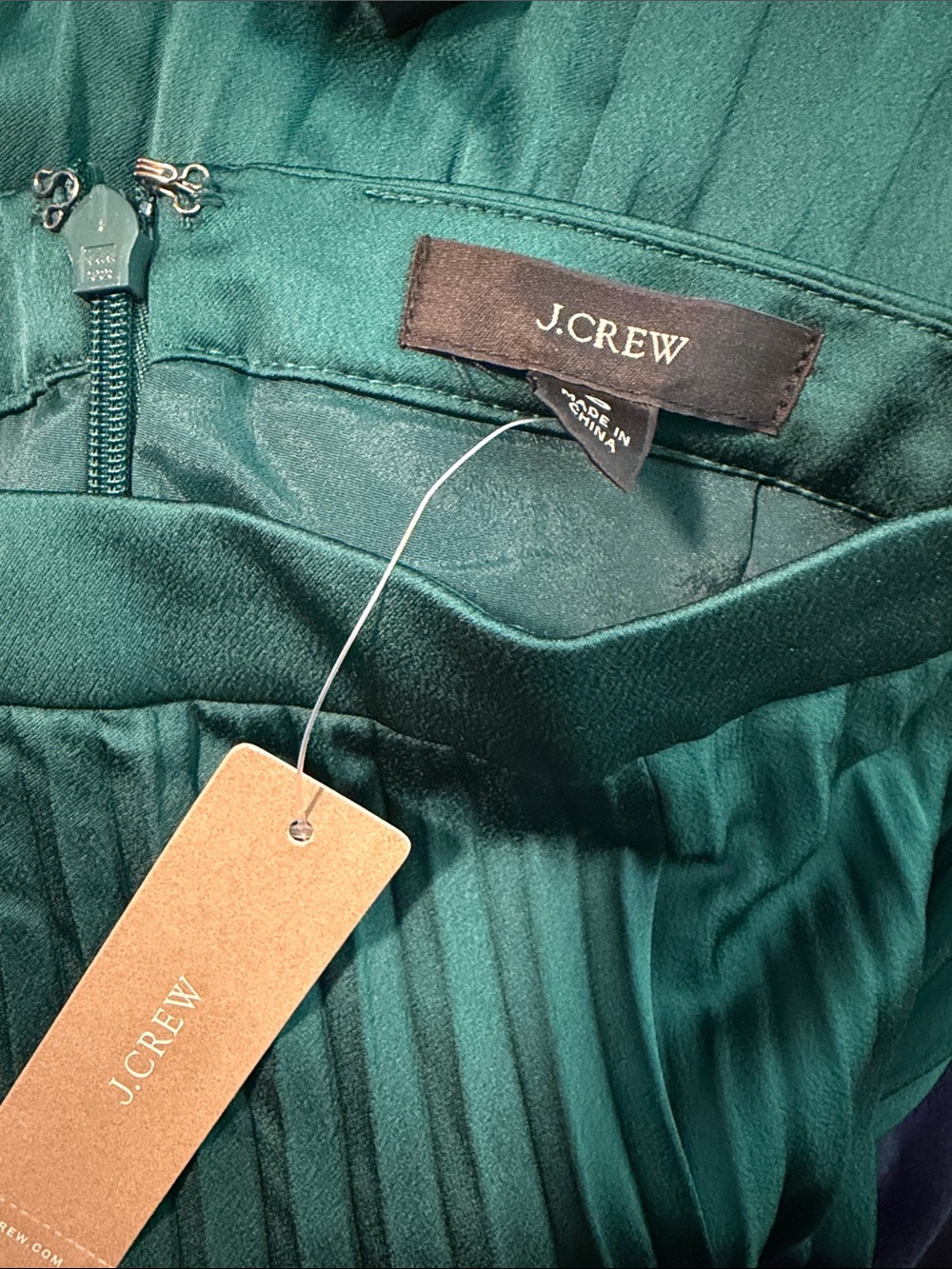 J. Crew Emerald Green Pleated Midi Skirt - Picture 3 of 8
